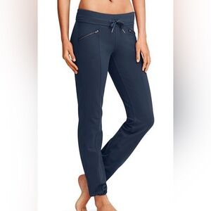 Athleta Navy Blue Metro Slouch Joggers Pants size medium zip pockets sweatpants